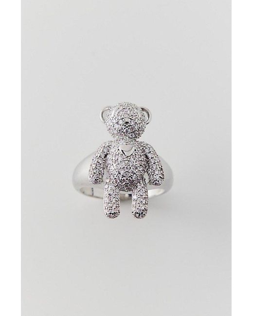 Urban Outfitters Blue Iced Teddy Ring for men