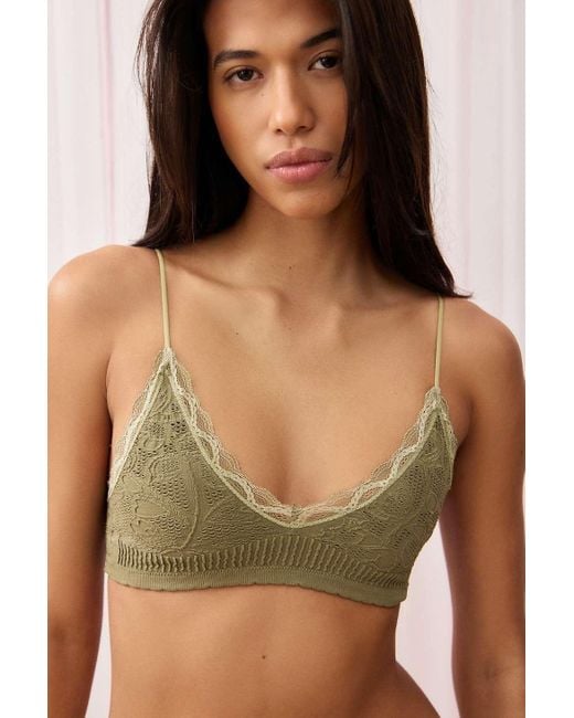 Out From Under Green Seamless Stretch Lace Bralette