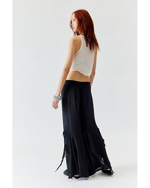Out From Under Blue Tied Up Gauze Wide Leg Pant