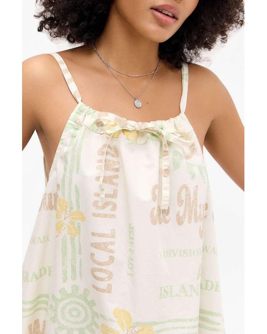 BDG White Eva Printed Mini Shift Dress