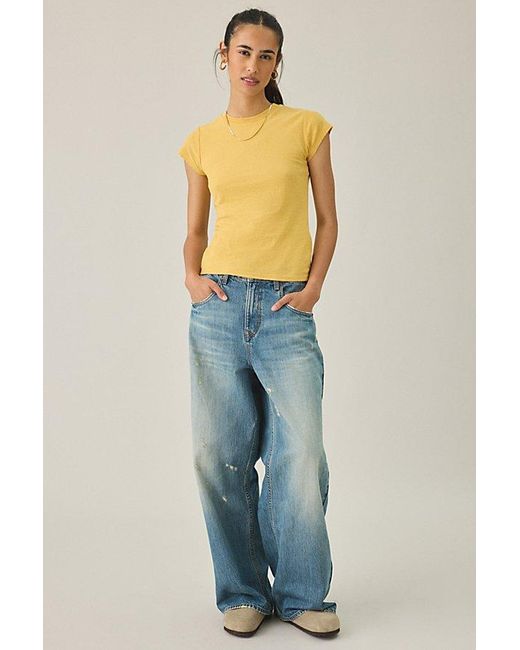 BDG Yellow Short Sleeve Solid Spill The Tee