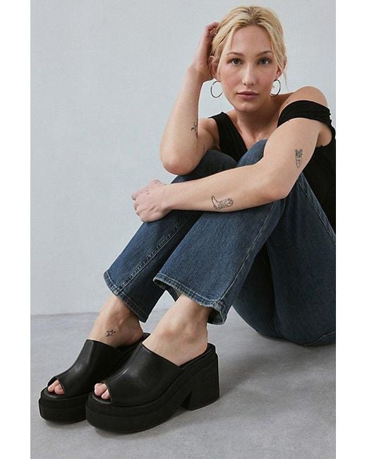 Urban Outfitters Blue Uo Pippa Platform Mules