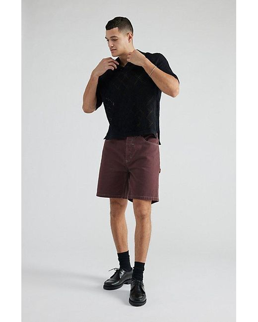 Urban Outfitters Black Uo Pointelle Knit Polo Shirt Top for men