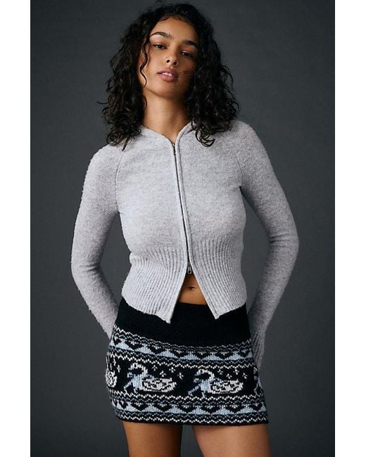 BDG Black Northern Lights Fair Isle Knit Micro Mini Skirt