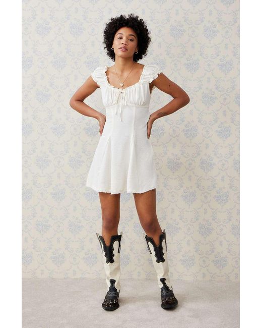 Urban Outfitters White Uo Blair Mini Dress
