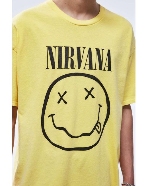 Urban Outfitters Uo Yellow Nirvana T-shirt for men