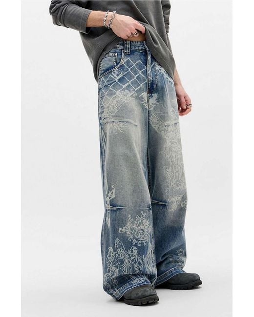 Jaded London Blue Thorn Xl Colossus Jeans for men