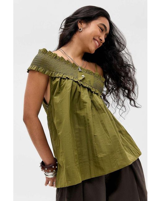 Damson Madder Green Alma Taffeta Top
