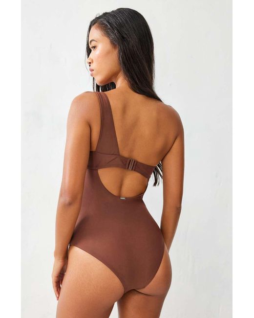 We Are We Wear Brown Maia Cut-out Swimsuit