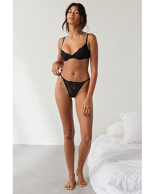 Out From Under Black Jazz Club Lace Trim G-String Undie