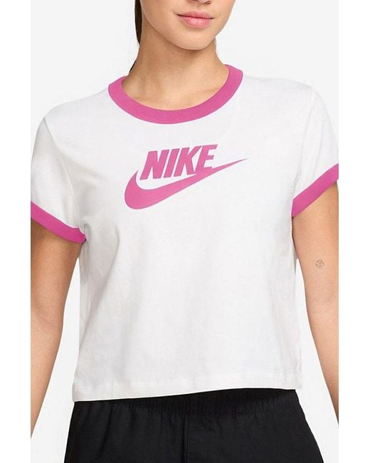 Nike White Sportswear Graphic Ringer Tee