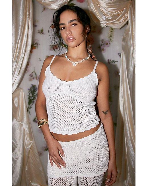 Frankie's Bikinis White X Out From Under Colette Crochet Cami