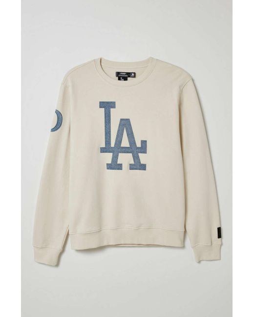 Pro Standard Natural Los Angeles Dodgers Varsity Blues Crew Neck Sweatshirt In Cream,at Urban Outfitters for men