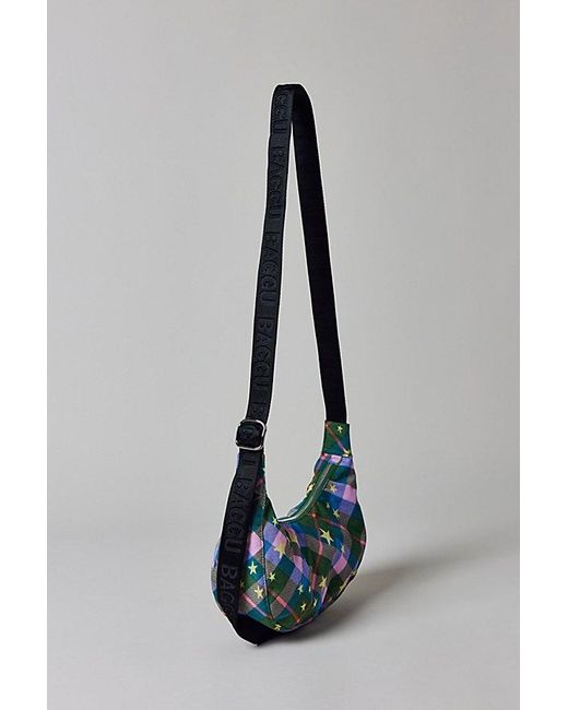 Baggu Gray Small Nylon Crescent Bag