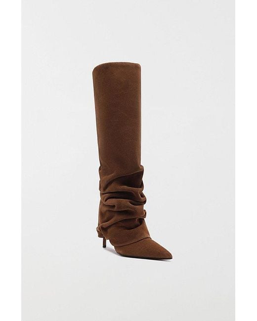 SCHUTZ SHOES Brown Mikki Up Slouch Knee High Boot