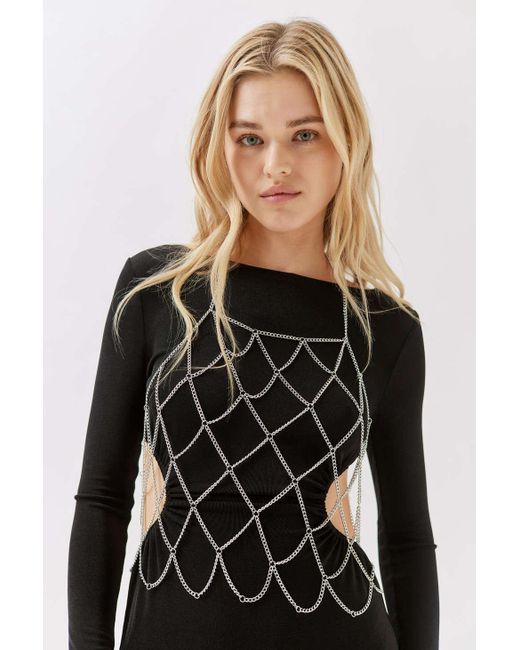 Urban Outfitters Angie Chain Halter Top in Black Lyst