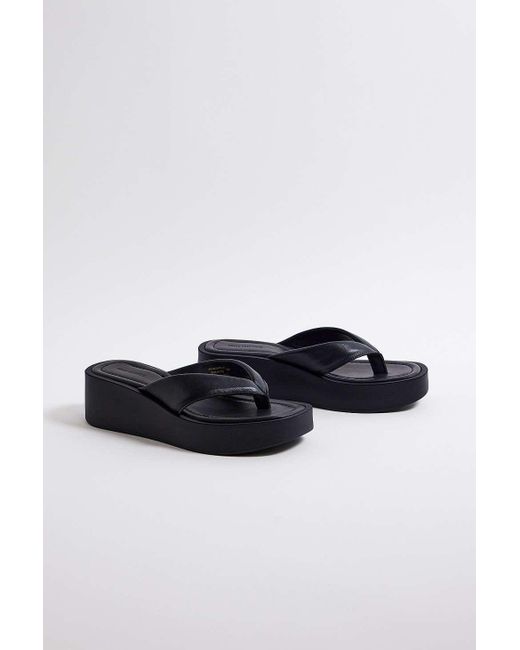 Urban Outfitters Uo Black Minimalist Leather Sandals