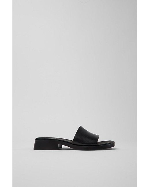 Camper Black Dana Lightweight Leather Heeled Sandals