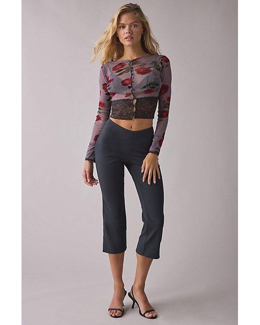 Kimchi Blue Multicolor Sabrina Sheer Mesh Lace Trim Cardigan