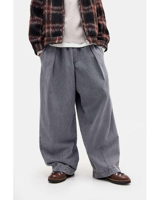 BDG Gray Washed Black Bobbi Herringbone Trousers for men