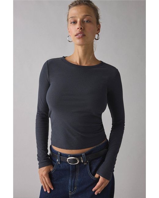 Urban Outfitters Blue Uo Spill The Tee Long Sleeve T-shirt