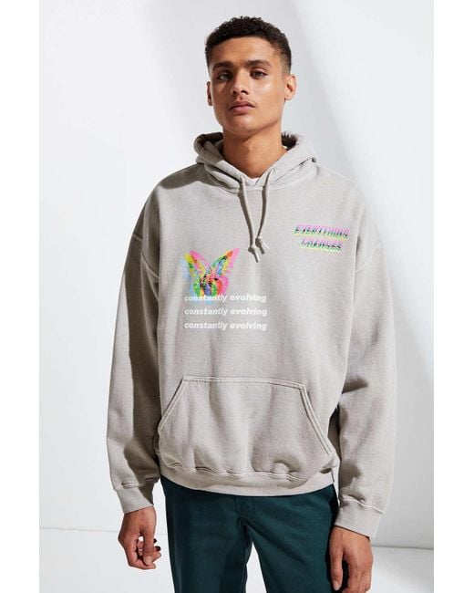 Urban Outfitters Changes Pigment Dye Hoodie Sweatshirt in Gray for Men |  Lyst