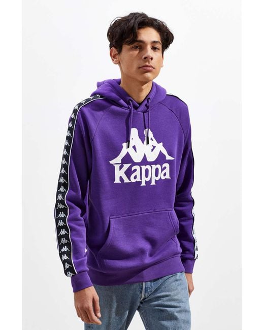 Kappa Banda Pullover Black Hoodie Sweatshirt in Purple for Men | Lyst