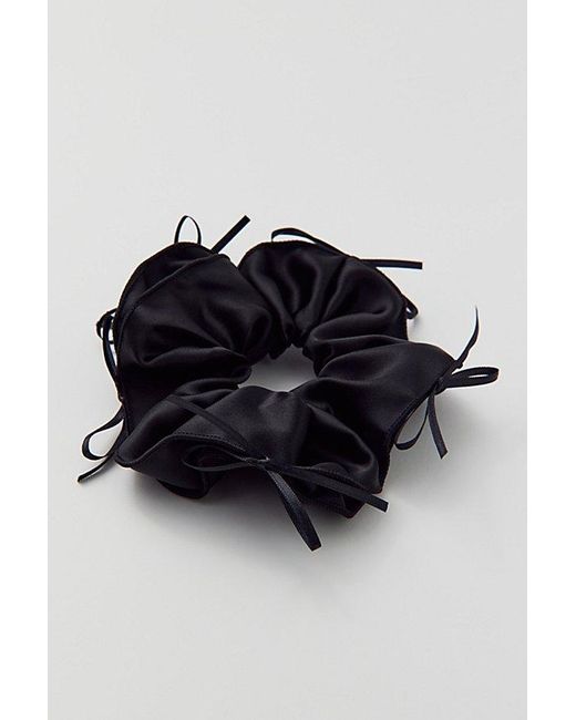 Urban Outfitters Black Satin Bow Scrunchie