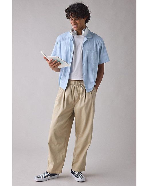 Urban Outfitters Blue Uo Ribbed Knit Boxy Short Sleeve Shirt Top for men