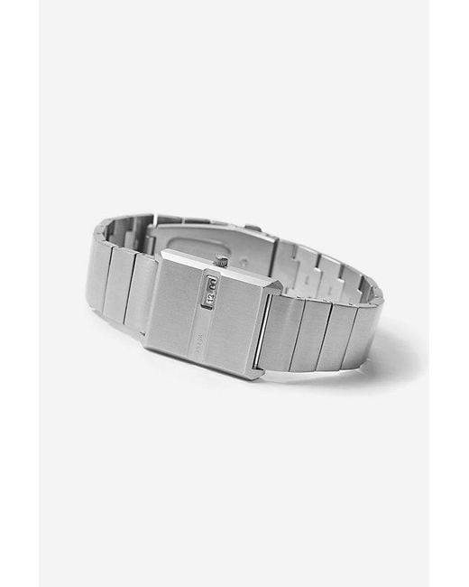 Breda Gray Pulse Stainless Steel Metal Bracelet Quartz Watch for men