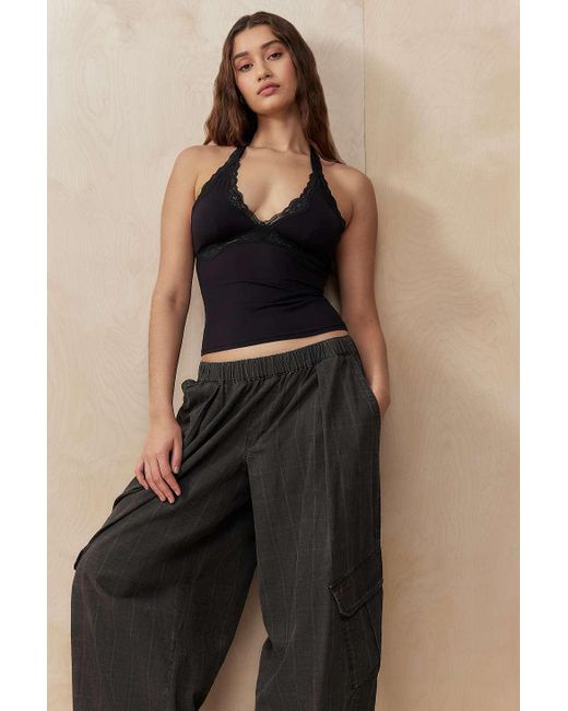 Out From Under Black Lace Halter Top