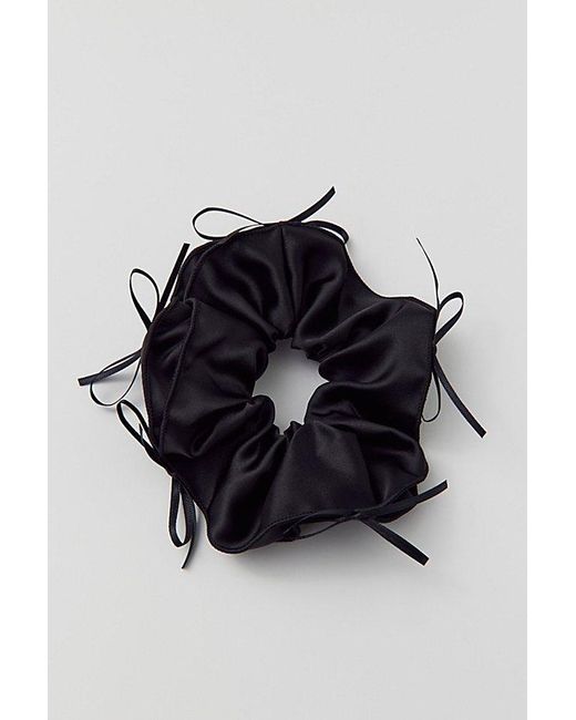 Urban Outfitters Black Satin Bow Scrunchie