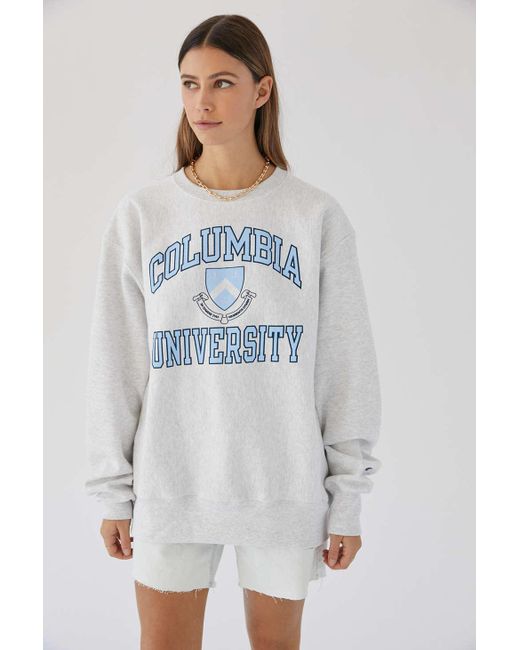 Champion Cotton Uo Exclusive Columbia University Sweatshirt in Light Grey ( Gray) | Lyst