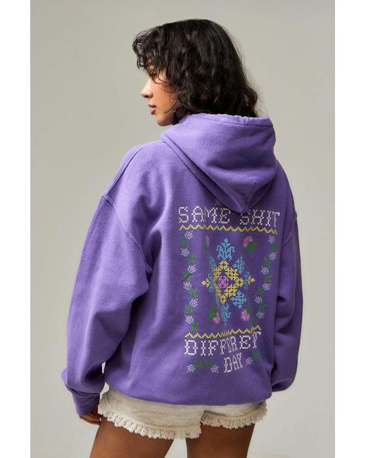 Urban Outfitters Purple Uo Same Sh*t Diff Day Hoodie