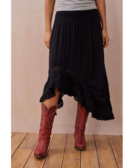 Urban Outfitters Blue Uo Bronwen Hitched Midi Skirt