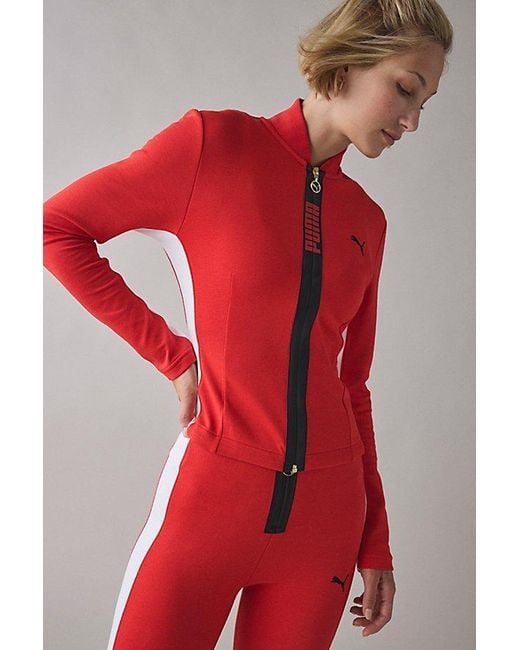 PUMA Red T7 Slim Track Jacket