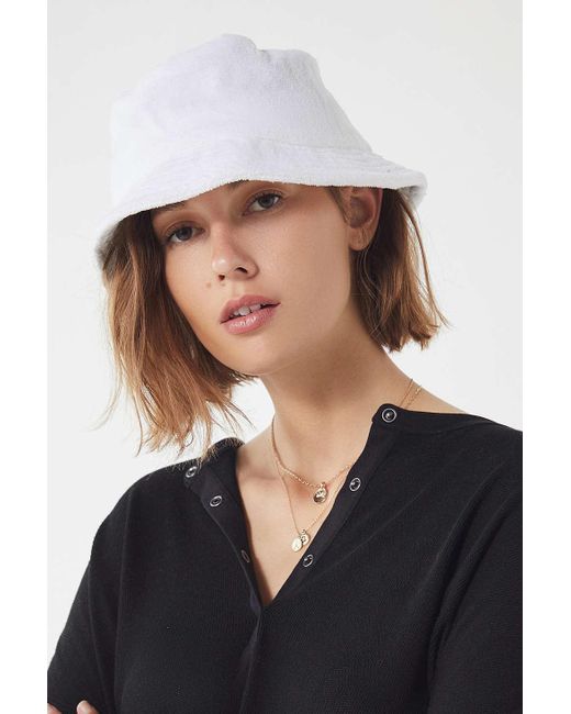 Urban Outfitters White Terry Bucket Hat