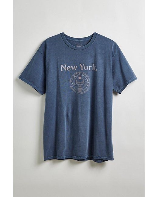 Urban Outfitters Blue New York Crest Tee for men