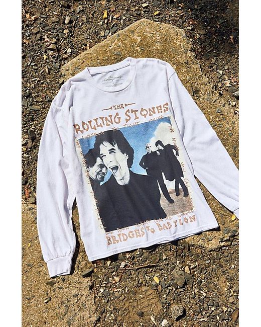 Urban Outfitters Blue Rolling Stones Bridges To Babylon Graphic Long Sleeve Tee for men