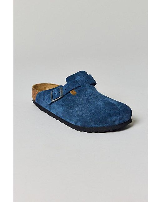 Birkenstock Blue Boston Suede Clog for men