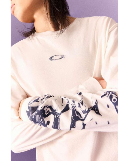 Oakley Pink Uo Exclusive White Surf Ellipse Long Sleeve T-shirt for men