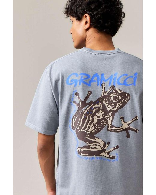 Gramicci Blue Slate Sticky Frog T-shirt for men