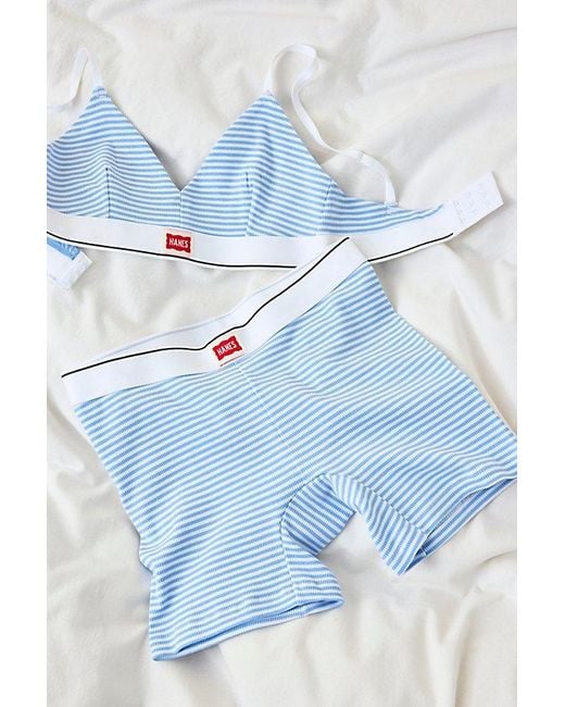 Hanes Blue Uo Exclusive Jersey Knit Triangle Bralette Top