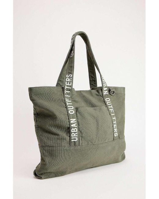 Urban Outfitters White Uo Branded Canvas Tote Bag