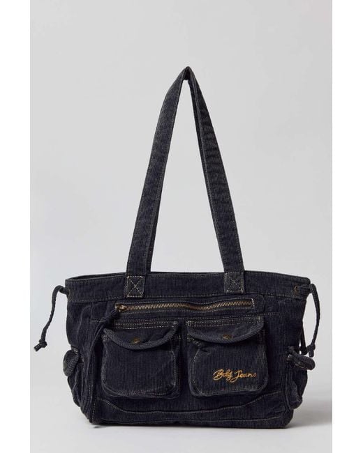 BDG Blue Y2k Corduroy Shoulder Bag In Black,at Urban Outfitters