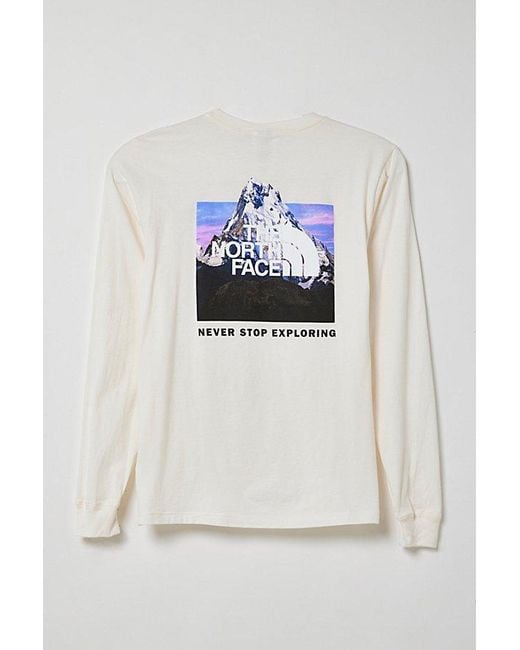 The North Face White Vivid Mountain Cool Long Sleeve Tee for men