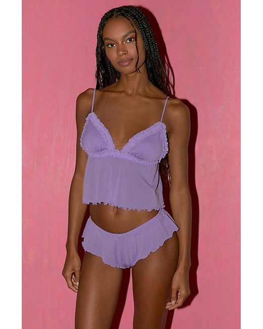 Out From Under Purple Dryad Stretch Tulle Babydoll Cami