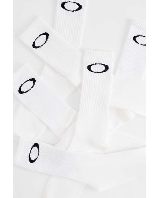 Oakley White Ellipse Crew Socks 3-pack for men