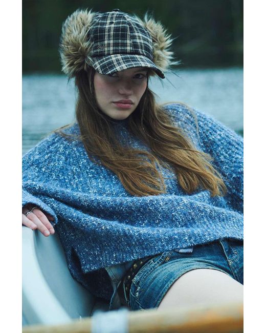 BDG Blue Check Trapper Cap