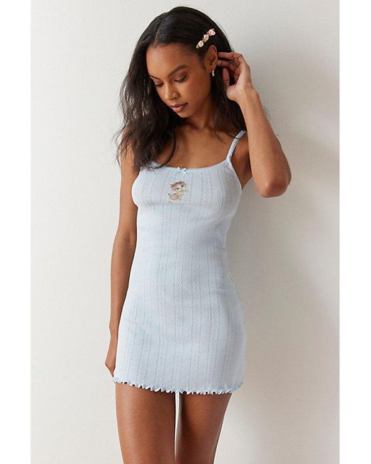 Out From Under White Dede Pointelle Mini Dress
